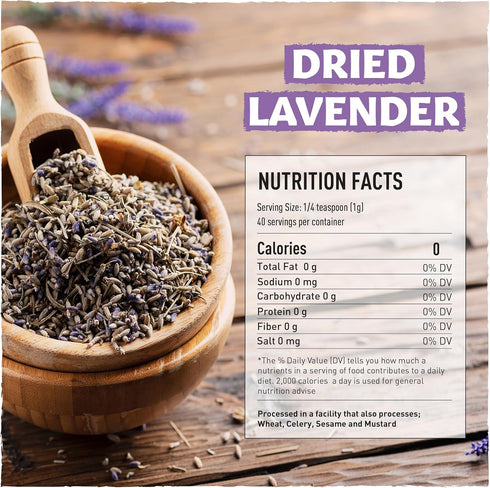 Dried Lavender Flowers, 1.4oz Culinary Lavender Buds, Edible Lavender, Dried & Pure, Versatile, Food Grade Lavender for Cooking, for Lavender Tea ...